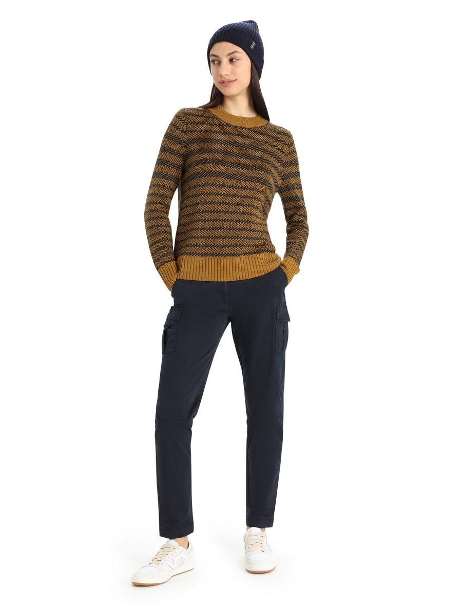 Chandails Icebreaker Merino Waypoint Crewe Femme Bleu Marine | FR 1624RVDW